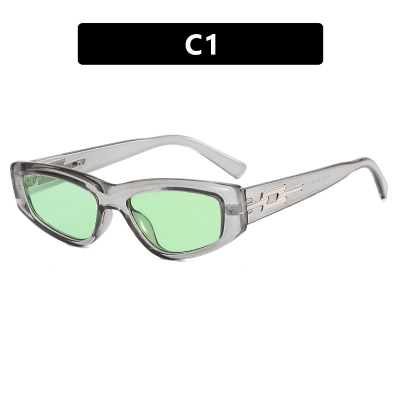 【ขายส่ง】COD (San9) แว่นตากันแดด ทรงสามเหลี่ยม สีเขียว สไตล์เรโทร สําหรับผู้หญิง 2023