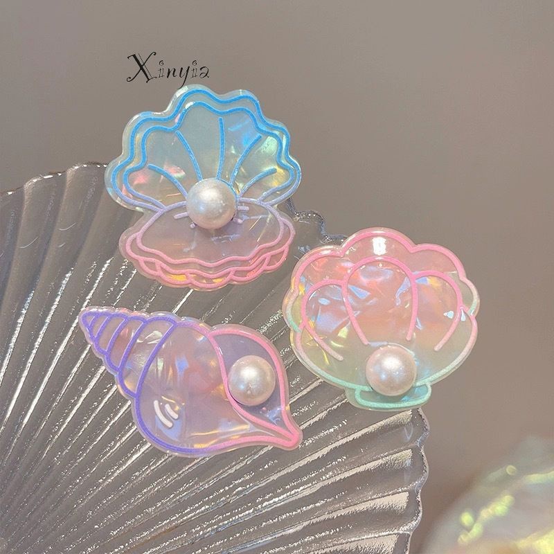 【เงินสดในการจัดส่ง】กิ๊บติดผม รูปเปลือกหอย ปลาดาว แฟนซี น่ารัก ประดับมุก สําหรับผู้หญิง