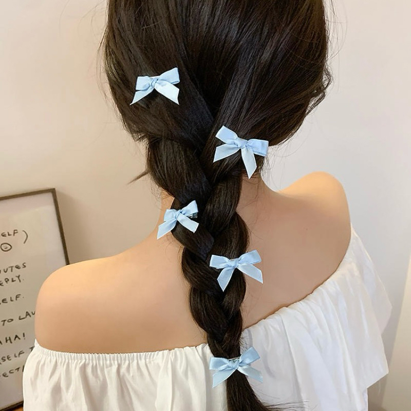 ꒰พร้อมส่ง꒱ ♡ Ribbon hairpin⋆୨୧˚ | กิ๊บโบว์จิ๋ว 6 ชิ้น/เซ็ท กิ๊บโบว์แม่ชม