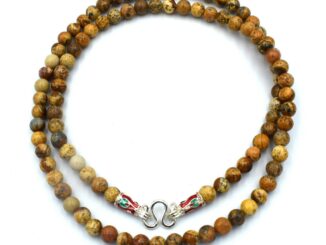 STONE NECKLACE สร้อยคอหินแท้ หินพิกเจอร์ จัสเปอร์ picture jasper ขนาด 5 มม. ตะขอเงินลงยา by siamonlineshop