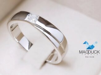 Madduckjewels แหวนเงินแท้ เพชร CZ ชุบโรเดียม RG1528