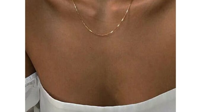 Xuyu เครื่องประดับสร้อยคอโซ่ทองคําสองชั้นสําหรับผู้หญิง