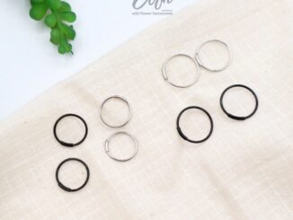WFH ต่างหูห่วง Hoop earrings สีเงิน | ดำ ขอบบาง 1 mm. แบบบิด