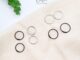 WFH ต่างหูห่วง Hoop earrings สีเงิน | ดำ ขอบบาง 1 mm. แบบบิด