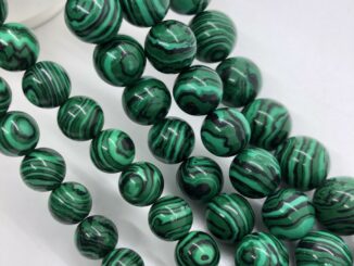 Lotus Leaves Malachite Beads หินทรงกลม 4-14 มม. Diy สําหรับใช้ทําเครื่องประดับสร้อยข้อมือ