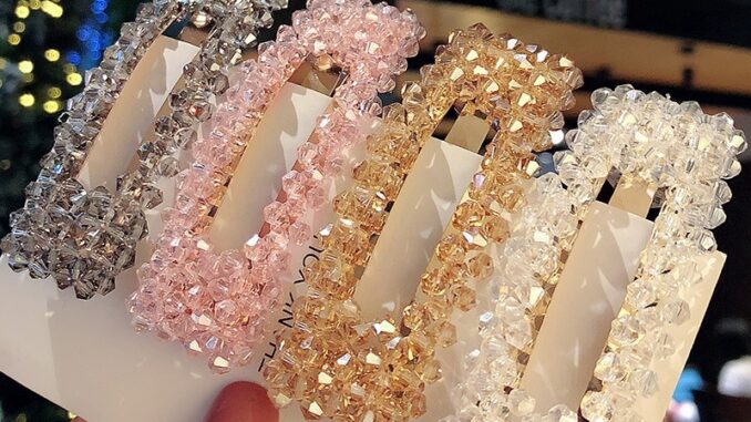 เกาหลีคริสตัล Rhinestone ย้อนยุคสี่เหลี่ยมผืนผ้ากิ๊บกลวง BB คลิปกิ๊บคำคลิปสาวอุปกรณ์ผม