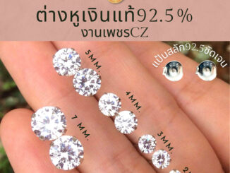 ต่างหูเพชรเงินแท้ 96% แพ็ค1คู่ by สุปราณีเอสอาร์โกลด์