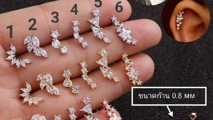 จิวสแตนเลสรุ่นใหม่ ขนาดก้าน 0.8 mm. เพชรแถวโค้งเข้ารูปหู(ราคาต่อ 1 ชิ้น)สแตนเลสเกรดเครื่องมือแพทย์ไม่แพ้ จิวสแตนเลสรุ่นใหม่ ขนาดก้าน 0.8 mm. เพชรแถวโค้งเข้ารูปหู(ราคาต่อ 1 ชิ้น)สแตนเลสเกรดเครื่องมือแพทย์ไม่แพ้