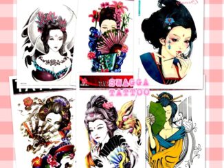 แทททู 4ใบ100บาท รวมลาย เกอิชา ผู้หญิงญี่ปุ่น รอยสักชั่วคราว tattoo