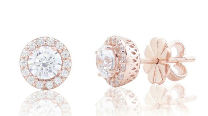 Jewellista ต่างหู Halo เงินแท้ ประดับพลอย CZ
