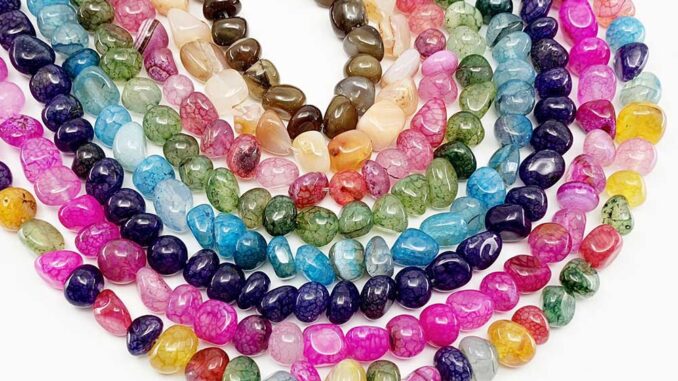 ลูกปัดหินธรรมชาติสําหรับทําเครื่องประดับ Diy ขนาด 10 12 มม .