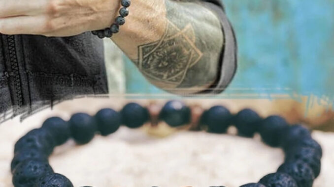 สร้อยข้อมือลูกปัดหินทิเบตสําหรับผู้ชาย