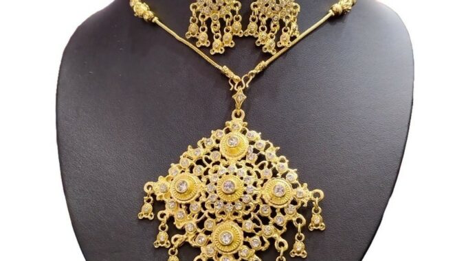 ชุดไทยโซ่เพื่อนเจ้าสาวแต่งงานวินเทจสร้อยคอและต่างหูThai style necklace set