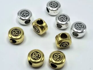 ลูกปัดเงินทิเบตลายโอม 10mm