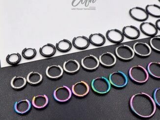 WFH ต่างหูห่วงแบบเจาะสแตนเลส ขอบหนา 2.5 mm. มี 3 สี
