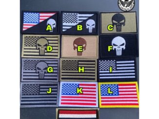 Patch ธงชาติสหรัฐอเมริกาด้านหลังมีตีนตุ๊กแก