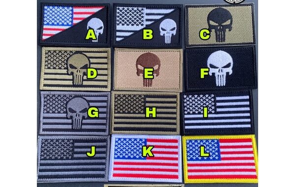 Patch ธงชาติสหรัฐอเมริกาด้านหลังมีตีนตุ๊กแก