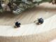 (S925) ต่างหูเงินแท้เพชรสี่เหลี่ยมสีดำ Sterling silver black earrings