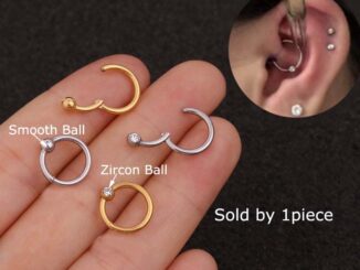 ต่างหูเจาะหูสแตนเลสลูกปัด tragus helix pinna lobe 16 กรัม 1 ชิ้น