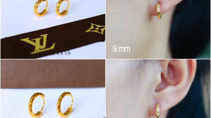 ต่างหูห่วงมาเลย์ 9mm 12mm   1คู่ CN Jewelry earings ตุ้มหู ต่างหูแฟชั่น ต่างหูผู้หญิง ต่างหูทอง