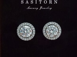♥️Sasitorn ต่างหูเพชร 1.25​ กะรัต เพชรล้อมถอดได้ ใส่ได้ 2 แบบ เพชรเกรดดีที่สุดงานเทียบเพชรแท้ ใส่สลับแท้ Jewelry เงินแท้
