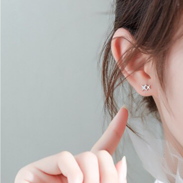047-littlegirl gifts-ต่างหูเงินแท้s925 รูปดาว จิว(ราคาต่อชิ้น)