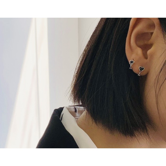 122_goodgift_station - s925 sterling silver earrings ต่างหูเงินแท้ ห่วงกลมแบบล็อค ใส่ติดหูไว้ได้เลย