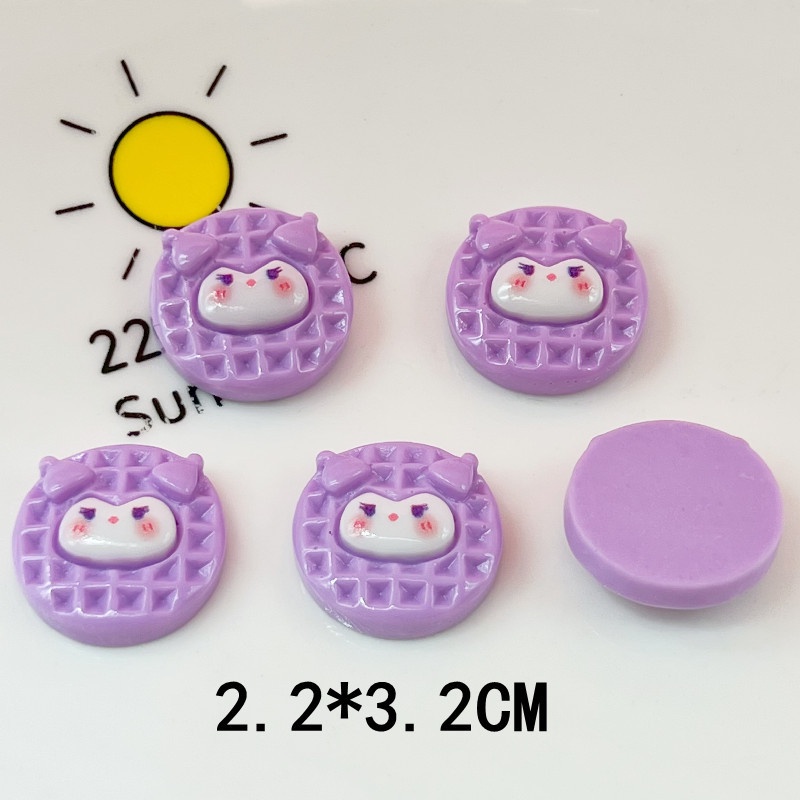 [2 #] Jibbitz Crocs สติกเกอร์กิ๊บติดผม ทรงกลม ลายการ์ตูน Sanrio Melody Kuromi Pudding Dog สําหรับตู้เย็น QP