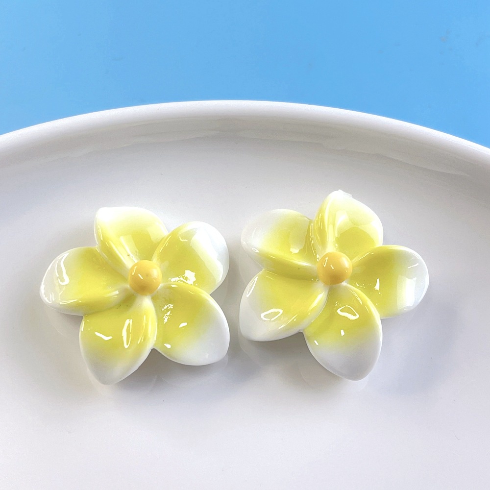 [3 #] Jibbitz Crocs Frangipani ที่คาดผมเรซิ่น ลายดอกไม้ ขนาด 3.1 * 3.1 * 1.2 ซม. แฮนด์เมด diy อุปกรณ์เสริม สําหรับรองเท้า SC