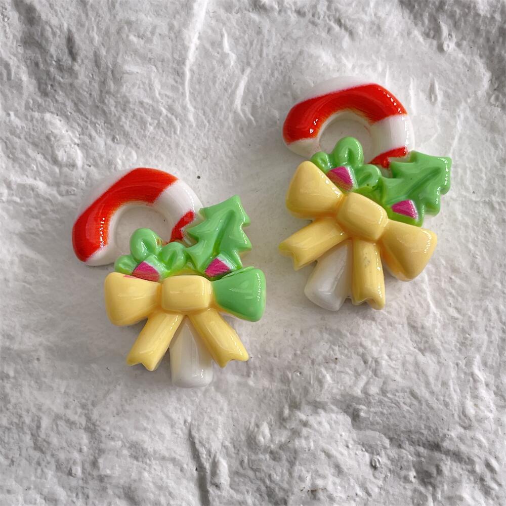 [4 #] Jibbitz Crocs กิ๊บติดผมเรซิ่น ลายการ์ตูนคริสต์มาส 10 แบบ แฮนด์เมด diy FN