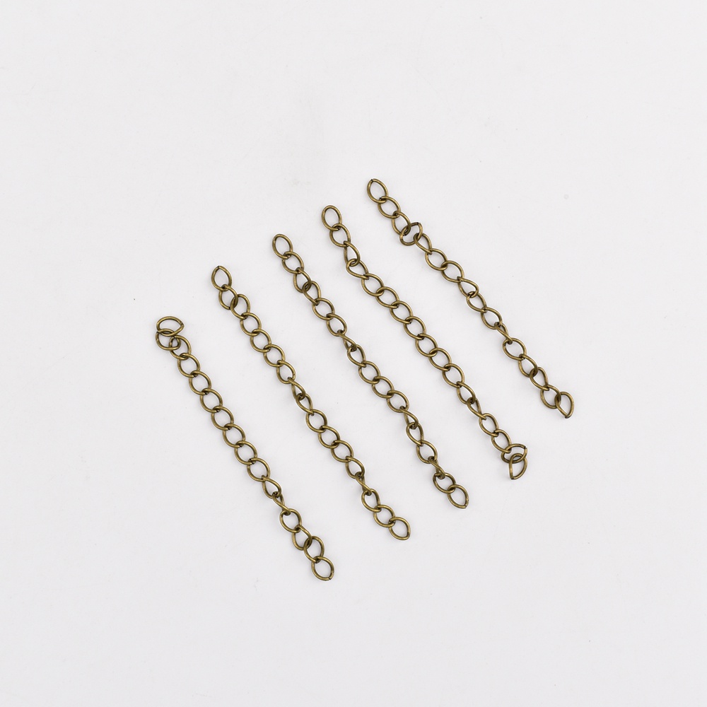 50pcs【ps107】สายโซ่ต่อขยายสร้อยคอ สีเงิน 50 70 มม. สําหรับทําเครื่องประดับ DIY 50 ชิ้น ต่อล็อต