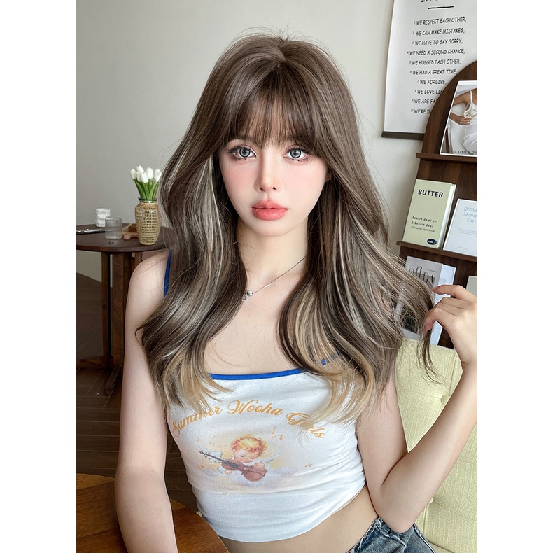 7jhh WIGS ใหม่ วิกผมหยิกยาว ไฮไลท์ ไฮไลท์ไฟเบอร์ธรรมชาติ สีเบจ สําหรับผู้หญิง C-0364