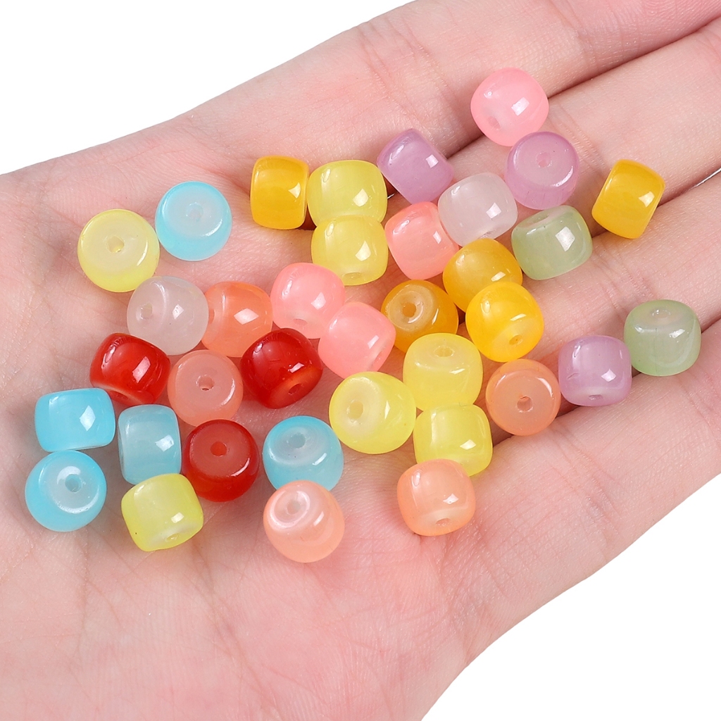 [8X6 มม.] ชุดลูกปัด 10 ช่อง ทรงกลมแบน DIY สําหรับทําเครื่องประดับ สร้อยข้อมือ
