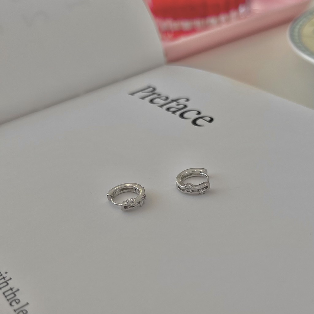 A.piece  ต่างหูเงินแท้ [all silver 925] petite galaxy one-touch