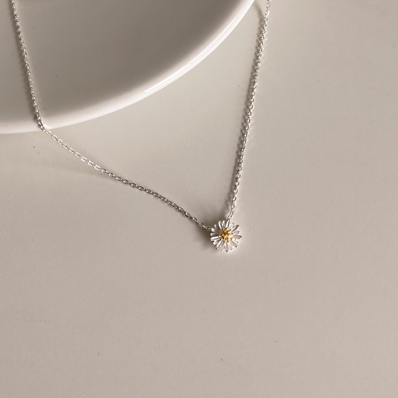 A.piece  สร้อยเงินแท้ [all silver 925] Daisy Necklace สร้อยเดซี่ (422)