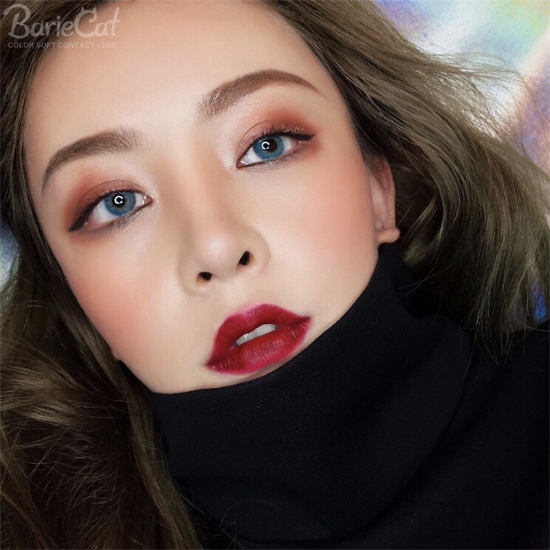 Aurora blue crazy คอนแทคเลนส์ บิ๊กบิวตี้ ขนาดเล็ก สีฟ้า สําหรับดวงตา สายตาสั้น ธรรมชาติ