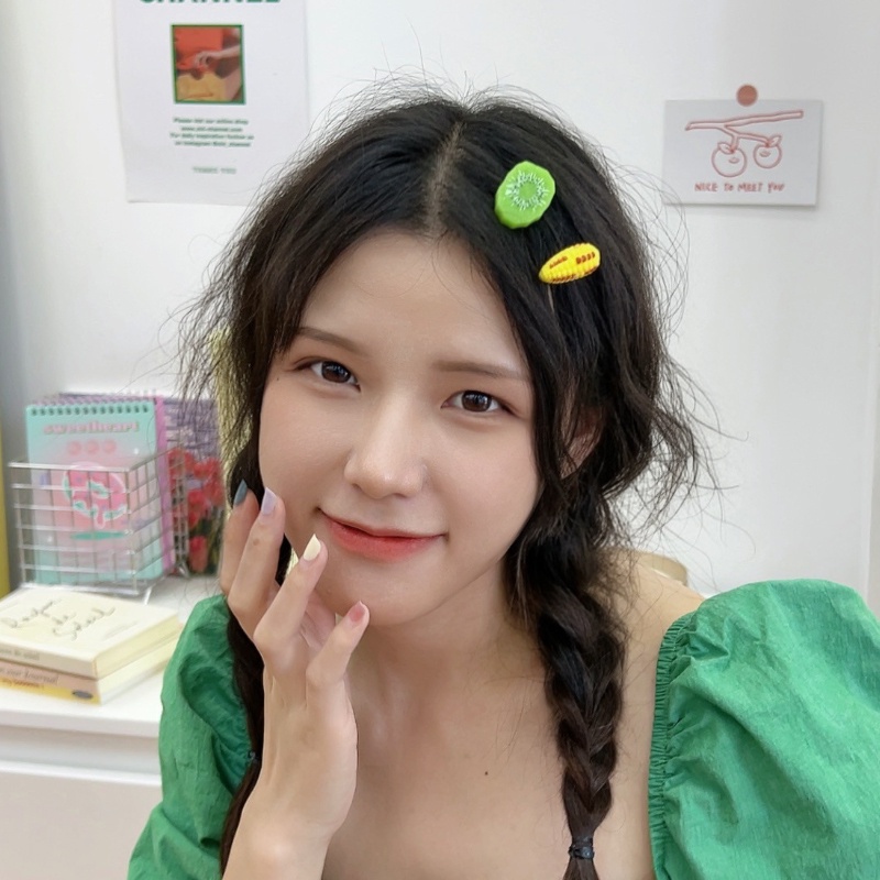 COD น่ารักเลียนแบบอาหารคลิปผมผักผลไม้คลิปผมตลกคลิปปากเป็ดสำหรับสาว ๆ-det