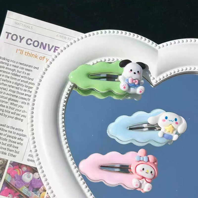 COD เมฆน่ารัก Sanrio Hair Clip Kuromi Hair Clip สาวหวาน Cartoon Hair Clip เด็กอุปกรณ์เสริมผม-det