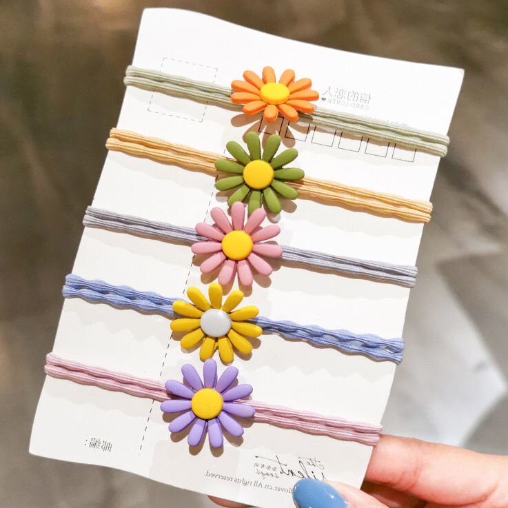 CODพร้อมส่ง rubber band ยางยืดมัดผมดอกเดซี่ ยางรัดผมเกาหลี หลากสี สาวเกาหลีสุดฮิต