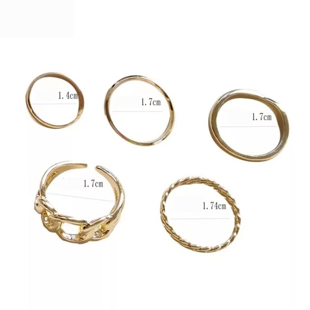 Cabeza แหวนเงินทอง 5 ชิ้น / ชุดเครื่องประดับแฟชั่นสําหรับสตรี