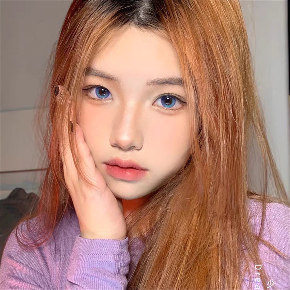 Cerisecon คอนแทคเลนส์ สีฟ้า ขนาดเล็ก สําหรับสายตาสั้น