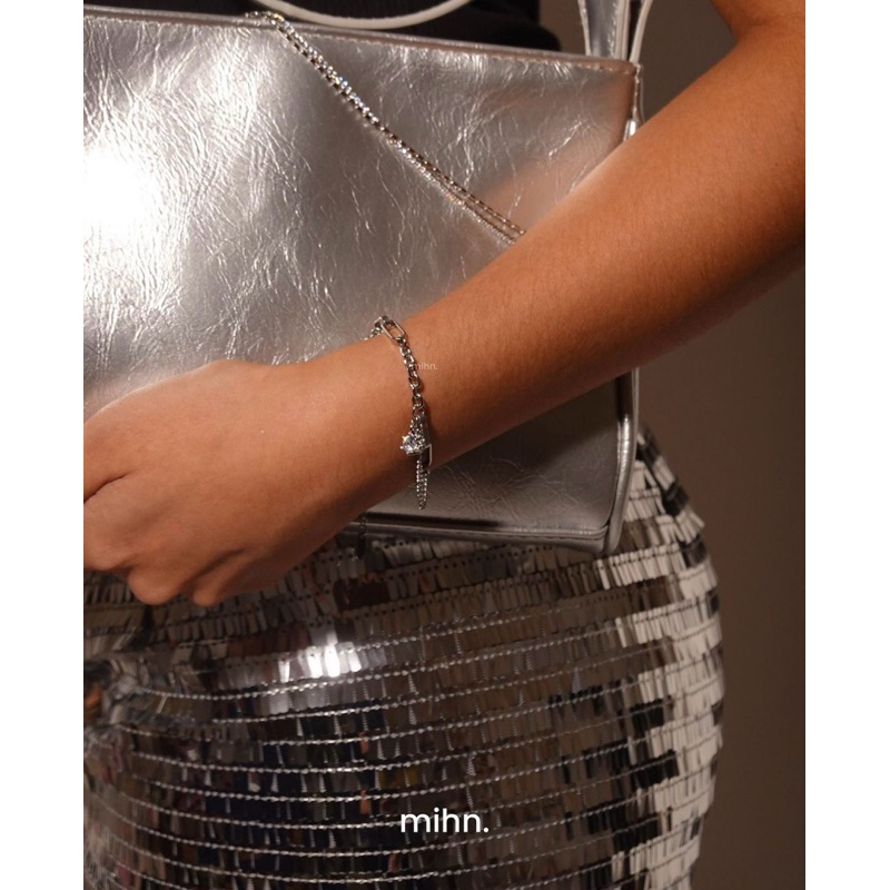 Chain & Gems Silver Bracelet (4 colors gemstone) - mihn.