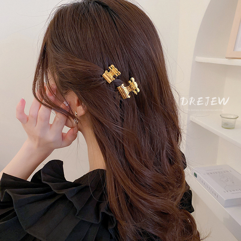 DREJEW กิ๊บติดผมแฟชั่น รูปตัวอักษร Double C ขนาดเล็ก ระดับไฮเอนด์ เครื่องประดับผม