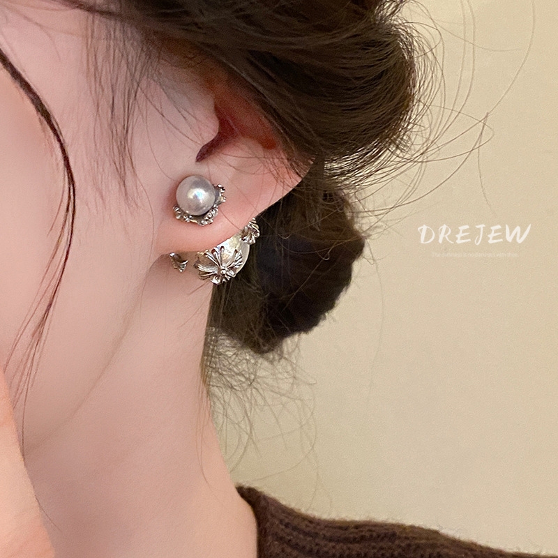 DREJEW ต่างหูเข็มเงิน 925 ประดับไข่มุก หรูหรา กันแพ้ แฟชั่น สําหรับผู้หญิง
