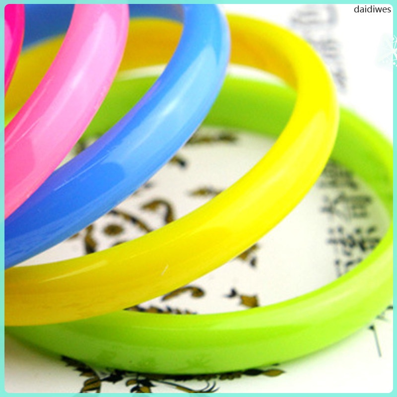 Daidiwes 6 ชิ้น สร้อยข้อมือ กําไลข้อมือ สีลูกกวาด เครื่องแต่งกายแฟชั่นเกาหลี