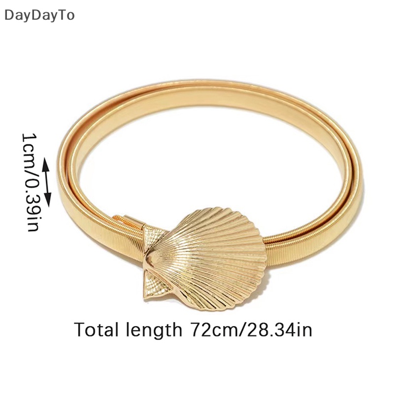 Daydayto เข็มขัดคาดเอว ยางยืด ประดับโบว์ สีทอง เครื่องประดับแฟชั่น สําหรับผู้หญิง TH