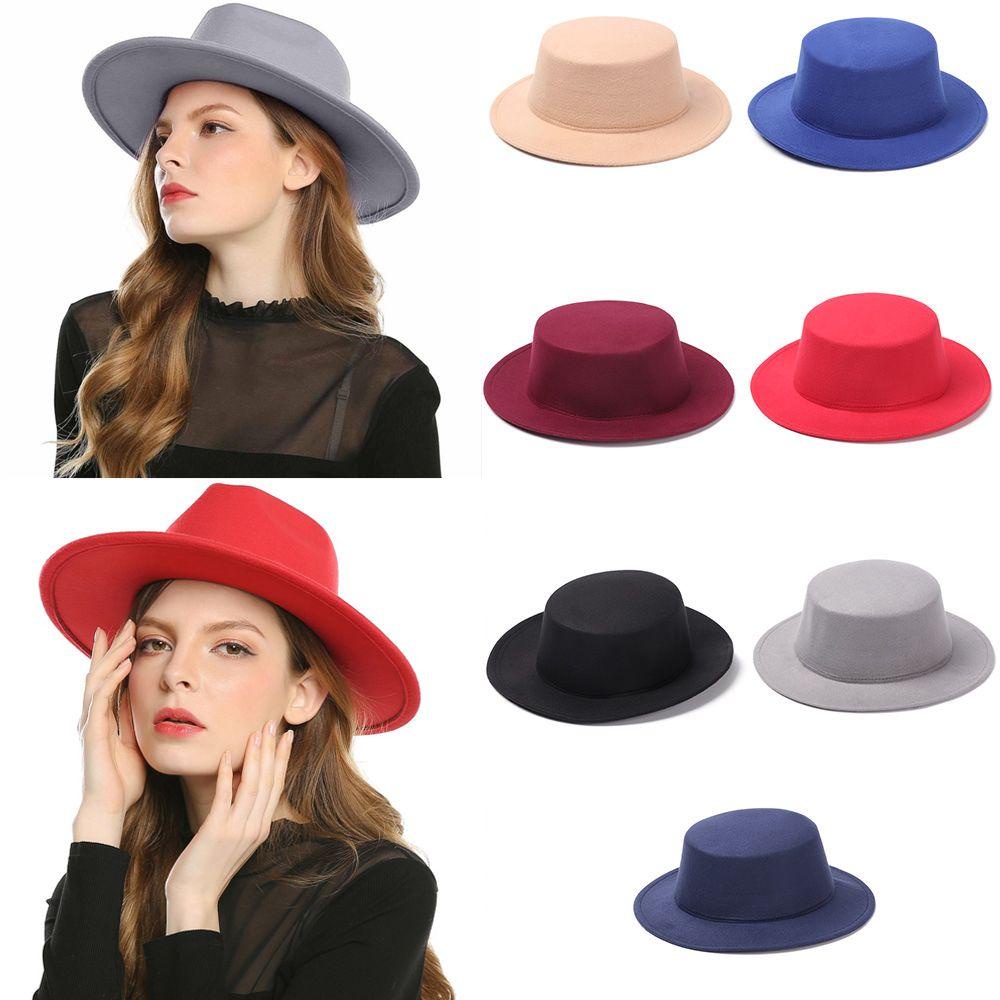 Dealshop Fedora หมวกปีกกว้าง ผ้าขนสัตว์ สไตล์คาวบอย มีประสิทธิภาพ สําหรับผู้หญิง และผู้ชาย