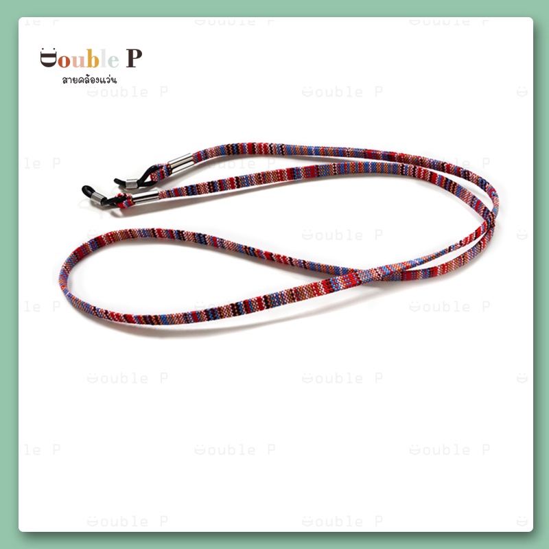 Double P สายคล้องแว่น วัสดุเป็นผ้า สีสันสดใส หลากหลายลวดลาย สายคล้องแว่นตาแฟชั่น
