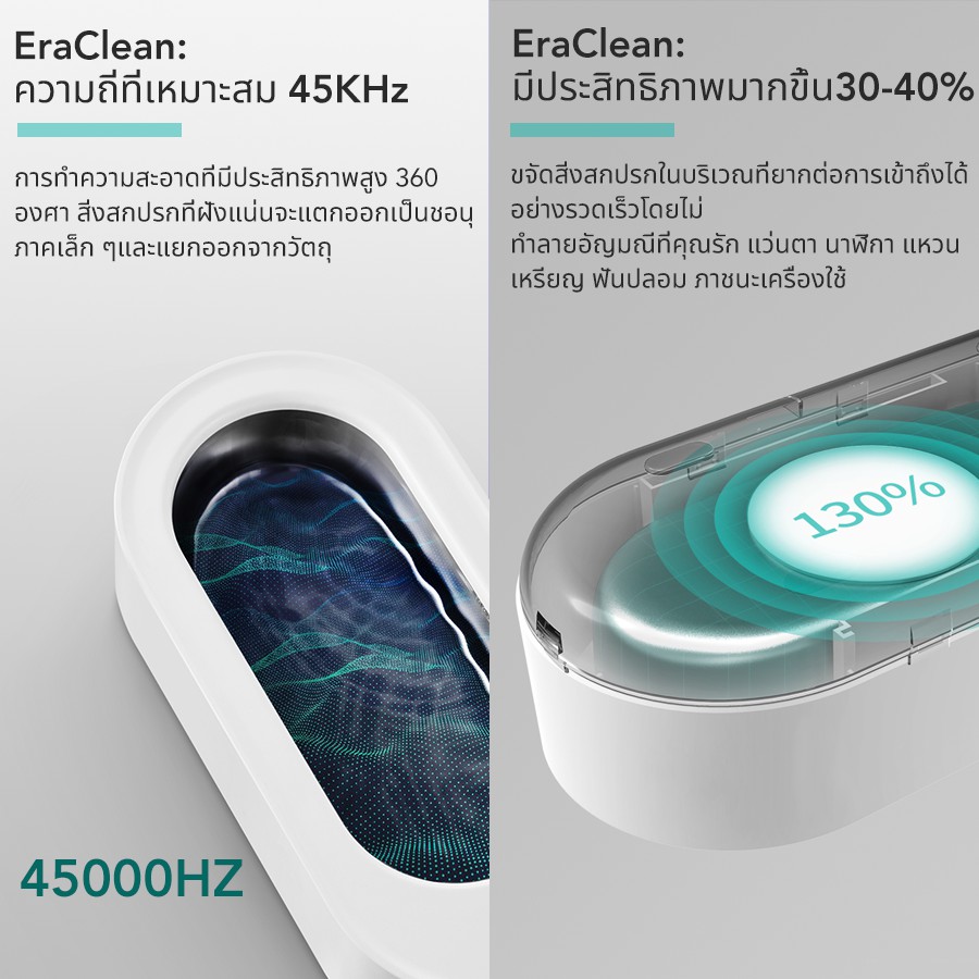 Eraclean GA01/GA02/GA03 เครื่องทําความสะอาดเครื่องประดับ และแว่นตา อัลตราโซนิก 45000Hz