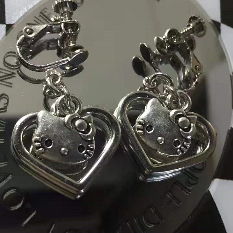 Fashion New Personality Harajuku Earrings Music Festival Peach Heart Love Cross Christ Hollow Asymmetric Earrings Earrings